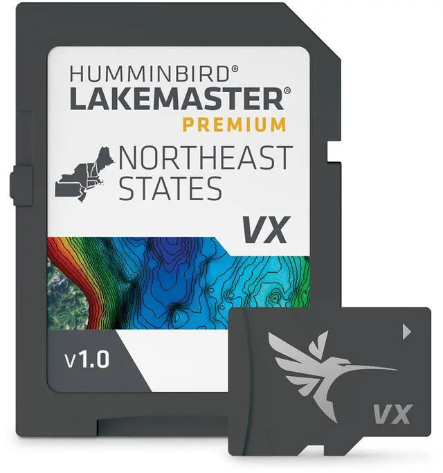 Main image of Humminbird LakeMaster Premium Northeast V1 Map SD Card for Fish Finders