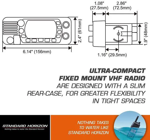 Alt view image 2 of 5 - STANDARD HORIZON GX1400B VHF, Basic, Black,Small