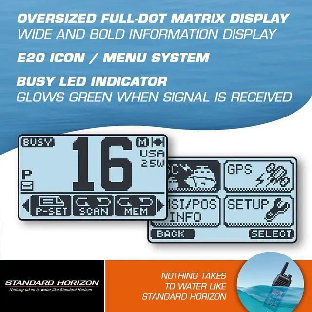 Alt view image 3 of 5 - STANDARD HORIZON GX1400B VHF, Basic, Black,Small