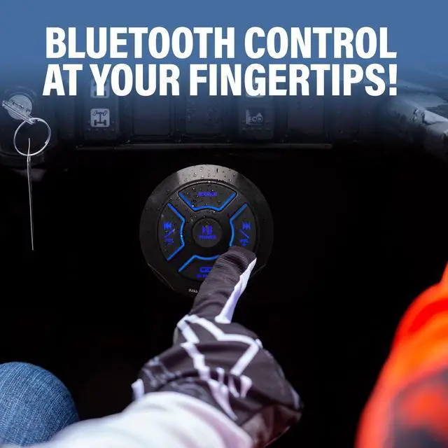 Alt view image 4 of 5 - BOSS Audio Systems MG150T.4 Marine ATV UTV Waketower Speakers Gauge Receiver (Built-in 2 CH Amplifier) Package  IPX6 Weatherproof, Bluetooth Audio, No CD, USB, Aux-in, 4 Inch Speakers, 2 Way