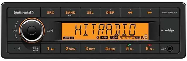 Main image of VDO Continental TR7412UB-OR European Style 12v Radio Orange Display Bluetooth Bundle with AC111