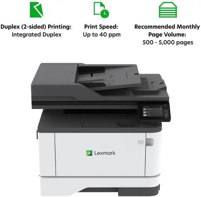 Alt view image 5 of 5 - LEXMARK MX331adn Black and White All-in-One Printer with Touchscreen, Laser Device with Optional Wireless Connection, Duplex Printing and Analogue Fax (3-Series) (29S0150) (1) (1)