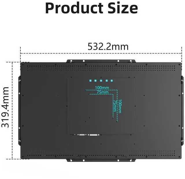 Alt view image 2 of 5 - Senisway 21.5 Inch 10 Points Industrial Capacitive Touch Monitor IP65 Waterproof 1920x1080 @ 60Hz TFT LCD IK08 Open Frame Design Touch Screen Suitable for kiosks