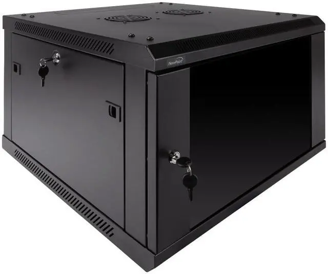Alt view image 5 of 5 - Navepoint 6U Deluxe IT Wallmount Cabinet Enclosure 19-Inch Server Network Rack with Locking Glass Door 24-Inches Deep Black