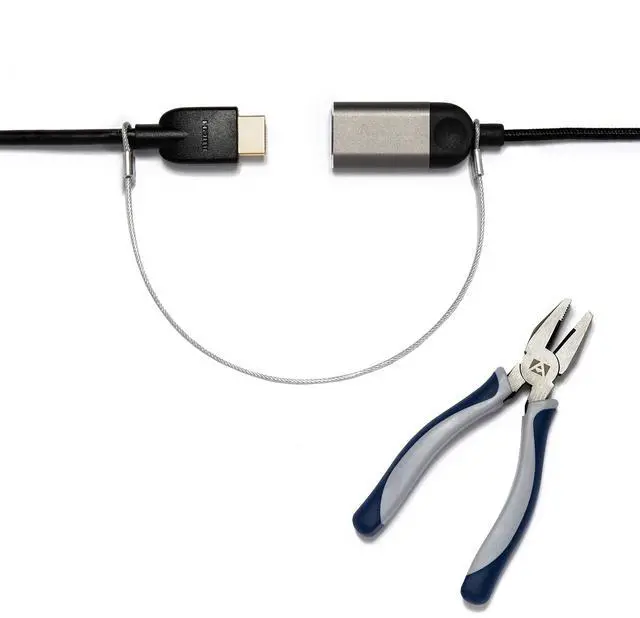 Main image of TetherTies Heavy Duty Cable Lock: A Tamper-Resistant, Pre-assembled Stainless Cable Tether Kit for Computers, Adapters & Dongles - Includes a Free Crimping Tool for Easy Installation (Silver, 60 Pack)