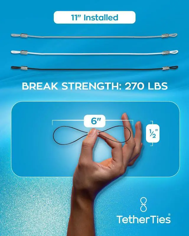 Alt view image 4 of 5 - TetherTies Heavy Duty Cable Lock: A Tamper-Resistant, Pre-assembled Stainless Cable Tether Kit for Computers, Adapters & Dongles - Includes a Free Crimping Tool for Easy Installation (Silver, 60 Pack)