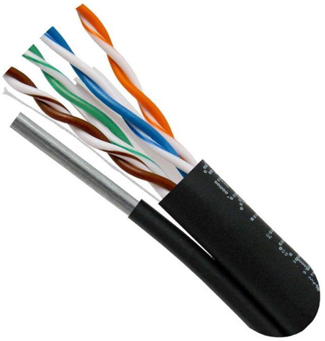 Alt view image 2 of 5 - Vertical Cable Cat6, UTP, UV Jacket, Outdoor, CMX, Messenger, 1000ft, Black, Bulk Ethernet Cable, Wooden Spool
