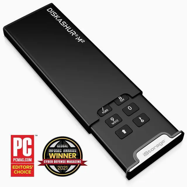 Alt view image 2 of 5 - iStorage diskAshur M2 1TB | PIN authenticated, Hardware encrypted USB 3.2 Portable SSD | Ultra-Fast | FIPS Compliant | Rugged & Portable