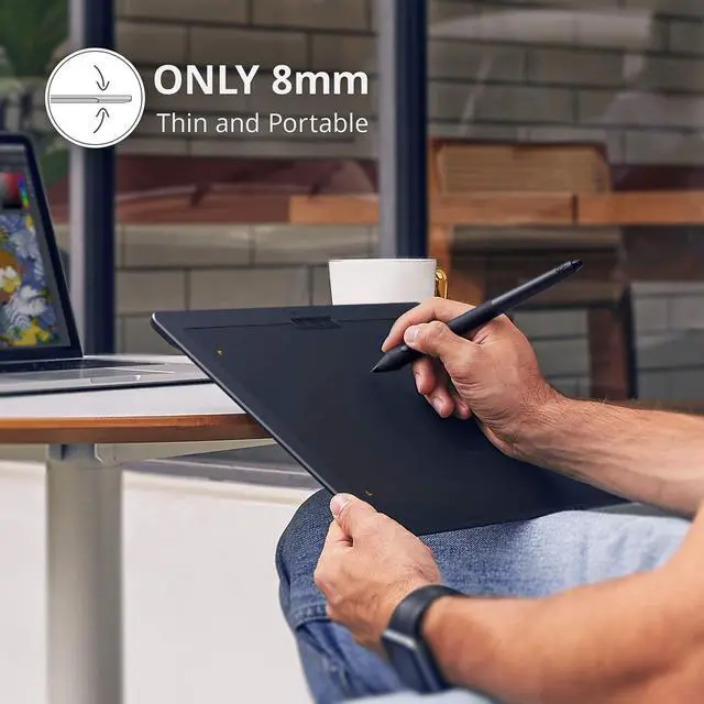 Alt view image 5 of 5 - XENCELABS, Graphic Tablet Medium, Wireless Drawing Tablet with 2 Battery-Free Digital Pen, Tilt Support Stylus with 8192 Levels Pen Pressure Sensitivity, 12 Portable Drawing Pad for Win/Mac/Linux