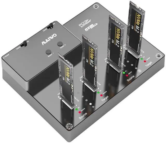Main image of MAIWO 4 Bay M.2 NVME Docking Station, Tool-Free Type- C to NVME SSD Enclosure, Support Offline Clone duplicator and System Disk Clone Function (K3015P2)