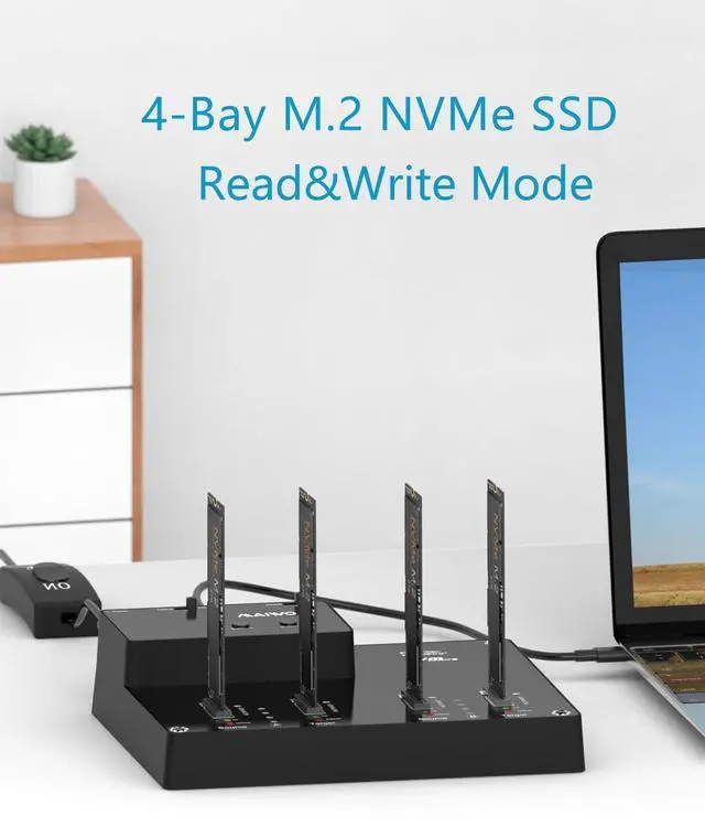 Alt view image 2 of 5 - MAIWO 4 Bay M.2 NVME Docking Station, Tool-Free Type- C to NVME SSD Enclosure, Support Offline Clone duplicator and System Disk Clone Function (K3015P2)