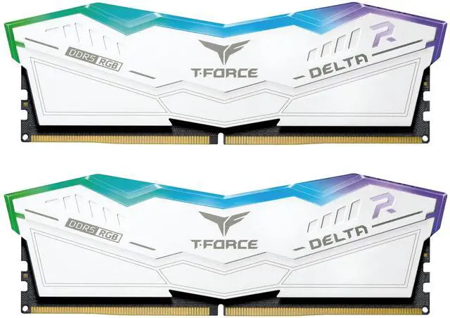 Main image of TEAMGROUP T-Force Delta RGB DDR5 Ram 32GB (2x16GB) 6800MHz PC5-54400 CL34 Desktop Memory Module Ram For 600 700 Series Chipset XMP 3.0 Ready White - FF4D532G6800HC34BDC01