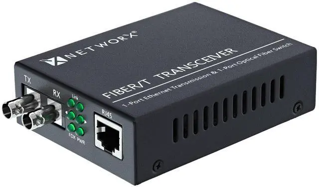 Main image of Networx® Gigabit Ethernet Fiber Media Converter - UTP to 1000Base-LX - ST Multimode, 5...