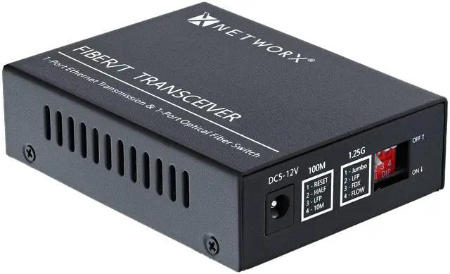 Alt view image 2 of 5 - Networx® Gigabit Ethernet Fiber Media Converter - UTP to 1000Base-LX - ST Multimode, 5...