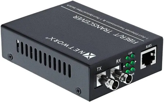 Alt view image 4 of 5 - Networx® Gigabit Ethernet Fiber Media Converter - UTP to 1000Base-LX - ST Multimode, 5...