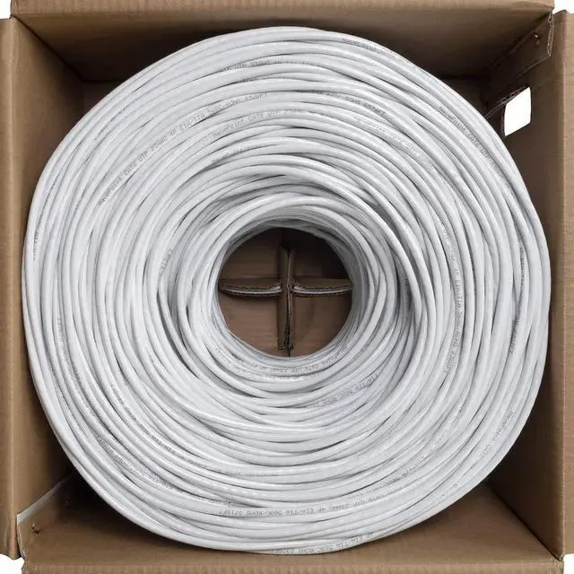 Alt view image 3 of 3 - NavePoint Cat6 (CCA), 1000ft, White, Solid Bulk Ethernet Cable, 550MHz, 23AWG 4 Pair, Unshielded Twisted Pair (UTP)