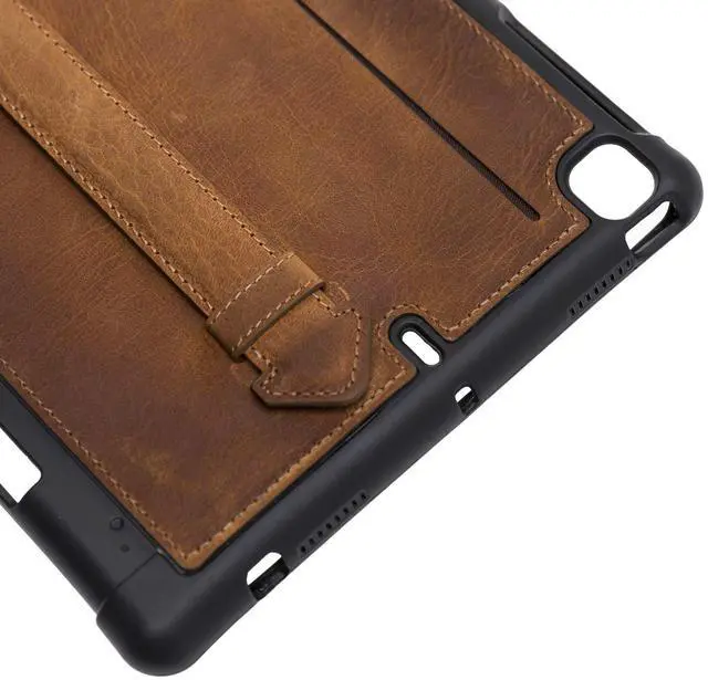 Alt view image 5 of 5 - Venito Lecce Leather Wallet Case Compatible with iPad Mini 5 (5th Generation), 2019 - Flex Handle Tablet Wallet - Antique Brown