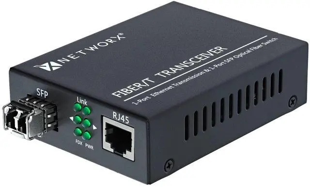 Main image of Networx® Gigabit Ethernet Fiber Media Converter - UTP to 1000Base-LX - LC Sing...