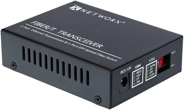 Alt view image 2 of 5 - Networx® Gigabit Ethernet Fiber Media Converter - UTP to 1000Base-LX - LC Sing...