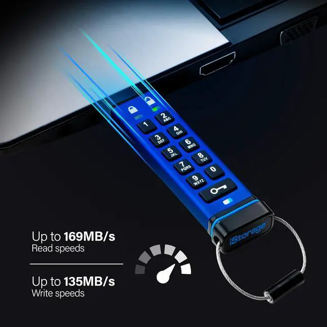 Alt view image 2 of 5 - iStorage datAshur PRO 32 GB | Encrypted USB Memory Stick | FIPS 140-2 Level 3 Certified | Password protected | Dust/Water Resistant | IS-FL-DA3-256-32