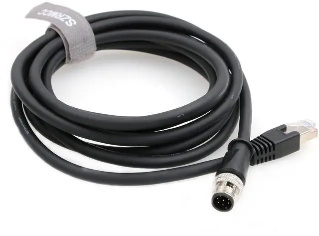 Alt view image 4 of 5 - SZRMCC M12 A Code 8 Pin Male to RJ45 Ethernet Cable Cat6 Gigabit Shielded Waterproof Sensor Actuator Network Cable for Cognex in-Sight 7000 DMR-300 Industrial Camera Vision Sensors (Black 15m)