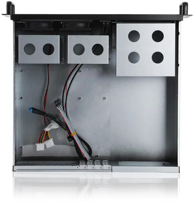 Alt view image 5 of 5 - RackChoice 2U Micro ATX Compact Rackmount 2 x 5.25 Chassis Support ATX PC PS2 PSU with Side 80mm Fan