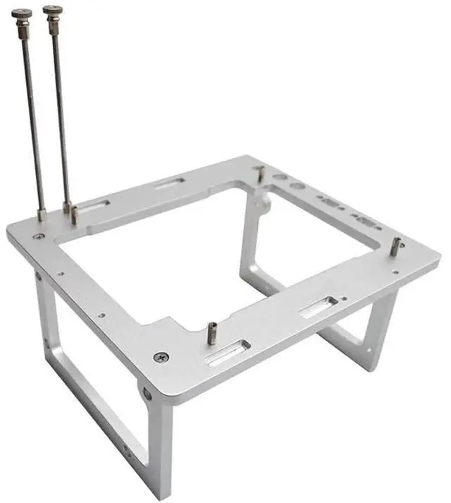 Main image of EDIY Open Air ITX PC Frame HTPC Water Cooling Test Bench Aluminum Case Bare Overclocking DIY Computer Frame Support Graphics Card, ITX Silver
