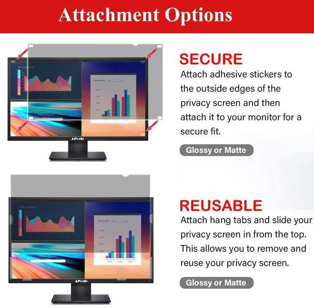 Alt view image 5 of 5 - APeiSi 34 Inch Privacy Screen Filter for 21:9 Computer Ultrawide Curved Monitor - Privacy Shield,Anti-Glare Protector