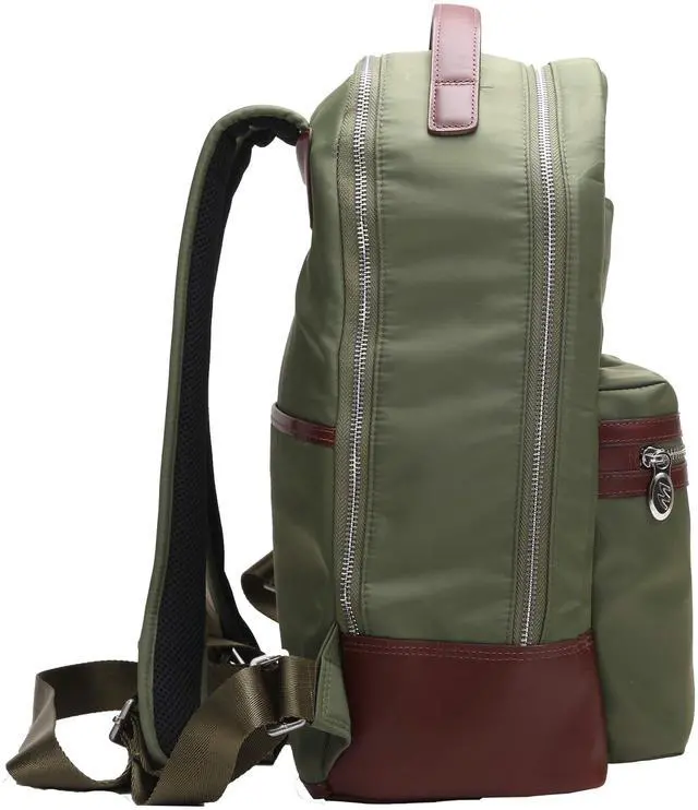 Alt view image 2 of 5 - McKLEIN 15" Nylon Dual Compartment Laptop Backpack- PARKER- Green