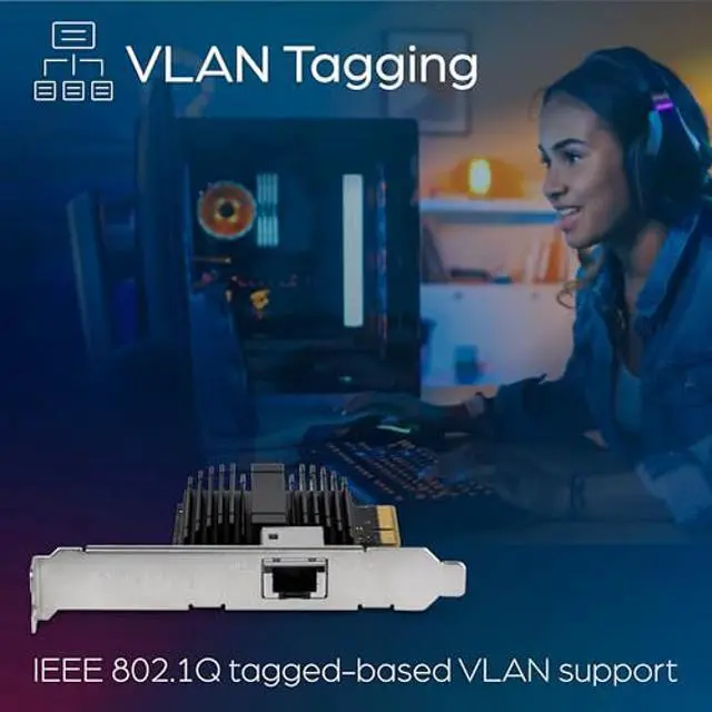 Alt view image 3 of 5 - TRENDnet 10G PCIe Network Adapter, TEG-10GECTX, Convert a PCI Express Slot Into a 10 Gigabit Ethernet Port, 802.1Q VLAN Tagging, Windows and Windows Server Support