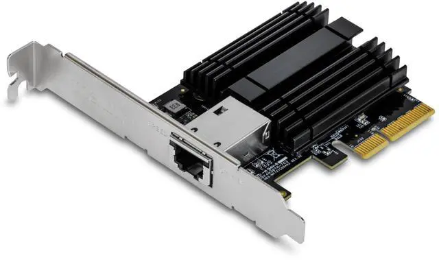 Main image of TRENDnet 10G PCIe Network Adapter, TEG-10GECTX, Convert a PCI Express Slot Into a 10 Gigabit Ethernet Port, 802.1Q VLAN Tagging, Windows and Windows Server Support