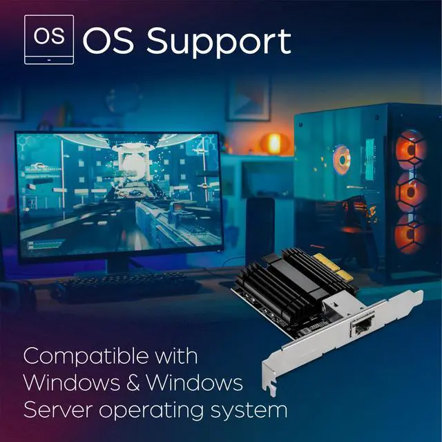 Alt view image 5 of 5 - TRENDnet 10G PCIe Network Adapter, TEG-10GECTX, Convert a PCI Express Slot Into a 10 Gigabit Ethernet Port, 802.1Q VLAN Tagging, Windows and Windows Server Support