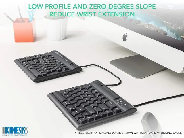 Alt view image 5 of 5 - KINESIS Freestyle2 USB Keyboard for Mac (9" Standard Separation), Black