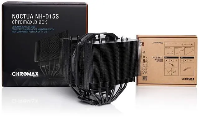 Alt view image 4 of 5 - Noctua NH-D15S chromax.Black, Premium Dual-Tower CPU Cooler with NF-A15 PWM 140mm Fan (Black)