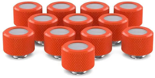 Main image of PrimoChill 14mm OD Rigid SX Fitting - 12 Pack - UV Orange