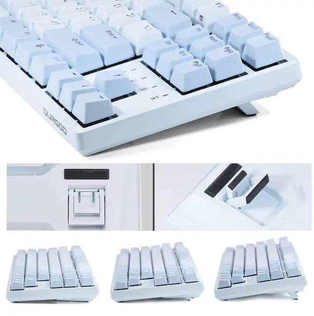 Alt view image 4 of 5 - DURGOD Taurus K320 TKL Mechanical Keyboard | 87 Keys Tenkeyless | USB C Wired | Doubleshot PBT Keycaps | Programmable Keys | NKRO Rollover | Windows & Mac (Haze BlueCherry Red)