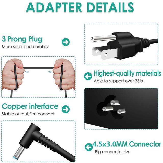Alt view image 3 of 5 - 200W AC Charger Fit for HP Omen Pavilion 15 16 17 Victus 15 16 Zbook 15 17 ZBook Fury Create Studio Envy 15 2020 TPN-DA10 Gaming Laptop Power Adapter Supply