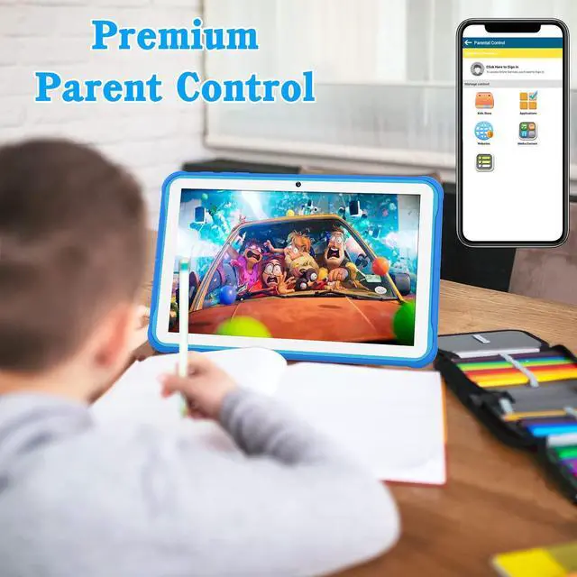 Alt view image 5 of 5 - okulaku Kids Tablet 10.1 inch Tablet for Kids with 32GB Storage, Parent Control, Education APP Preinstalled, WiFi,Dual Camera & YouTube