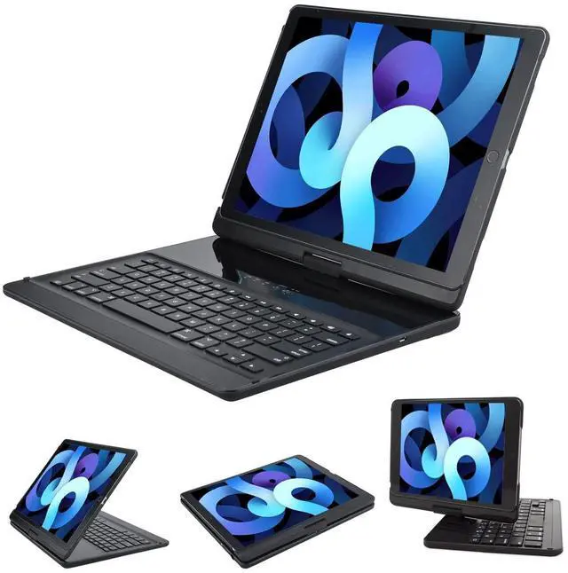 Main image of LENRICH iPad pro 12.9 case with Keyboard 2017 2nd 2015 1st Generation, 360 Rotatable Wireless Folio 180 Swivel Stand Hard Cover Auto Sleep Wake up