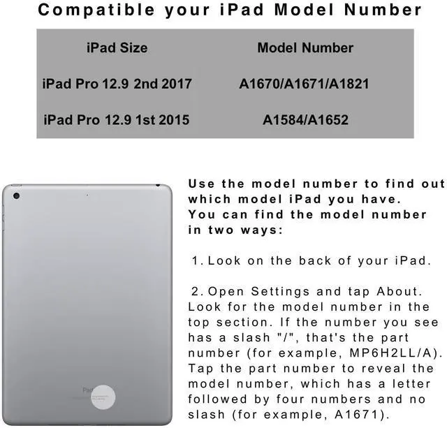 Alt view image 2 of 5 - LENRICH iPad pro 12.9 case with Keyboard 2017 2nd 2015 1st Generation, 360 Rotatable Wireless Folio 180 Swivel Stand Hard Cover Auto Sleep Wake up