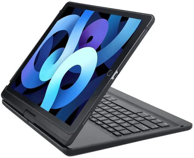Alt view image 3 of 5 - LENRICH iPad pro 12.9 case with Keyboard 2017 2nd 2015 1st Generation, 360 Rotatable Wireless Folio 180 Swivel Stand Hard Cover Auto Sleep Wake up