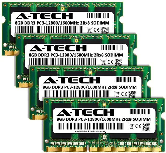 Alt view image 2 of 5 - A-Tech 32GB Kit (4x8GB) RAM for Apple iMac (Late 2012, Late 2013, Late 2014, Mid 2015) | DDR3 1600MHz PC3-12800 SODIMM 204-Pin Memory Upgrade