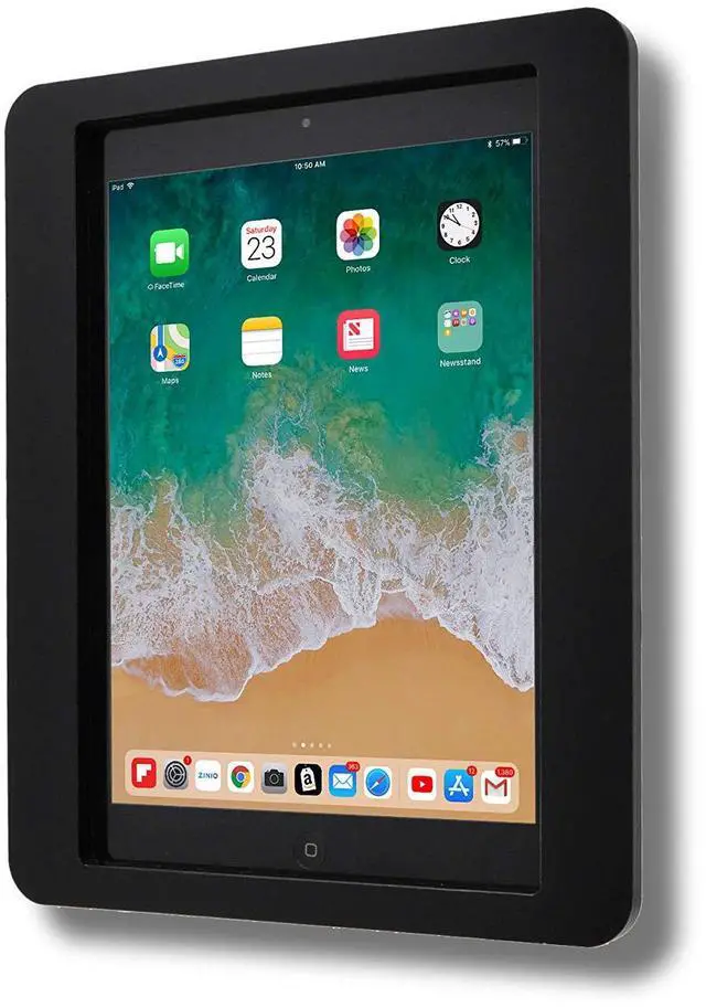 Alt view image 2 of 5 - TABcare Anti-Theft Acrylic VESA Enclosure for Apple iPad 2/3/4 9.7" with Free Wall Mount Kit & 90-Degree Angle Charge Cable (iPad 2/3/4 9.7", Black)