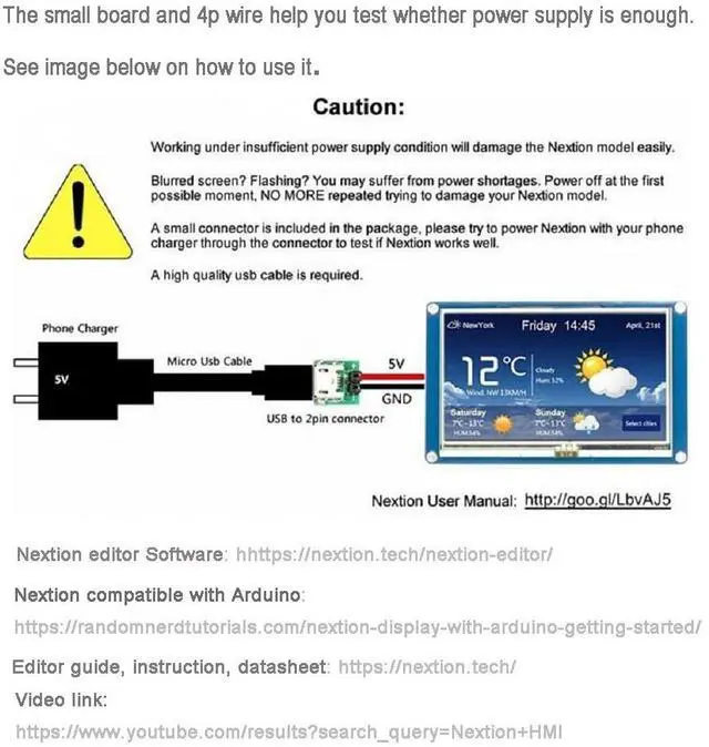 Alt view image 5 of 5 - DIYmalls Nextion 5 inch HMI Display Resistive Touch Screen 5V TFT LCD 800x480 for Arduino ESP32 Board (NX8048T050)