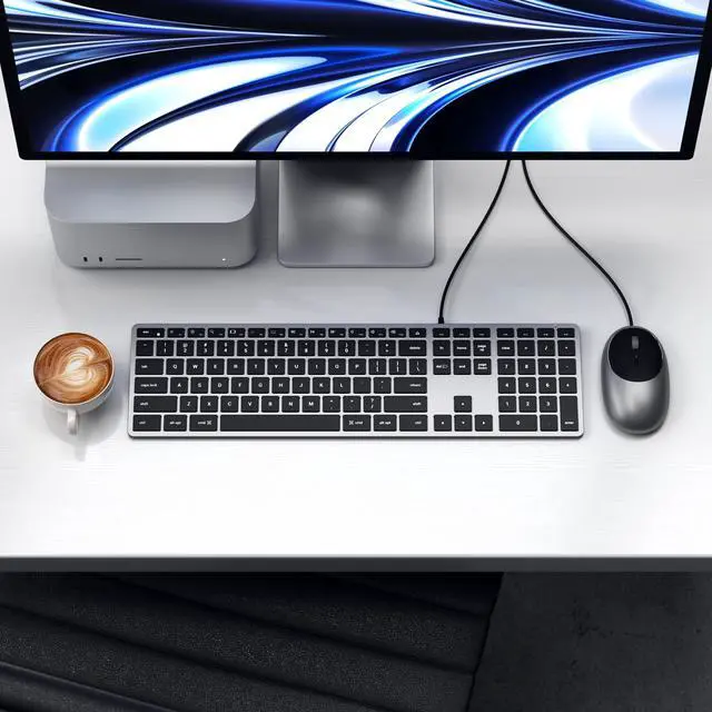 Alt view image 3 of 5 - Satechi Slim W3 Wired Keyboard & Aluminum C1 Wired Mouse Bundle, USB C Connection, Backlit Keys, Adjustable DPI, for MacBook Pro/Air, iPad Pro/Air, iMac, Latops, Desktops, and Tablets
