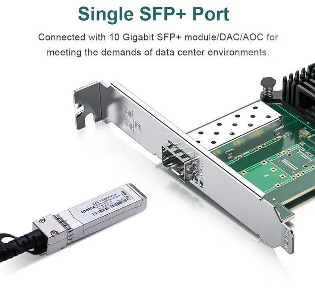 Alt view image 3 of 5 - ipolex 10Gb Network Card Intel X520-DA1 Ethernet Card PCI-E NIC(E10G42BTDA), with Intel 82599EN Controller, Single SFP+ Port, 10G PCI Express LAN Adapter Support Windows Server/Windows/Linux/Vmware