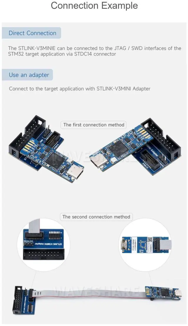 Alt view image 5 of 5 - Coolwell Tiny STLINK-V3MINIE Debugger/Programmer for All STM32 MCUs with JTAG/SWD Interfaces