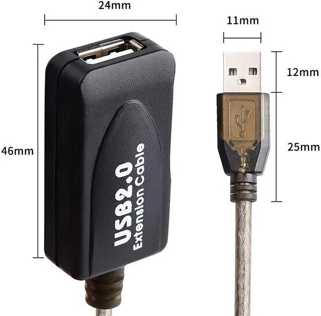 Alt view image 5 of 5 - LDKCOK USB 2.0 Type A Male to A Female Active Repeater Extension Cable 130ft, High Speed 480 Mbps