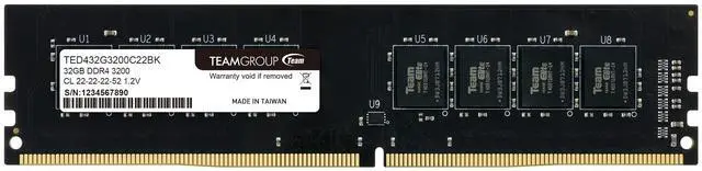 Main image of TEAMGROUP Elite DDR4 32GB Single (1 x 32GB) 3200MHz (PC4-25600) CL22 Unbuffered Non-ECC 1.2V UDIMM 288 Pin PC Computer Desktop Memory Module Ram Upgrade - TED432G3200C2201