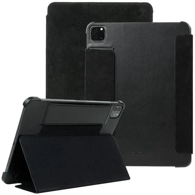 Main image of Alto Leather Folio Case Compatible with Apple iPad Air 11 Inch M2 2024, iPad Air and iPad Pro 10.9 inch and 11 inch, Premium Italian Leather Sleeve Case (Raven Black)